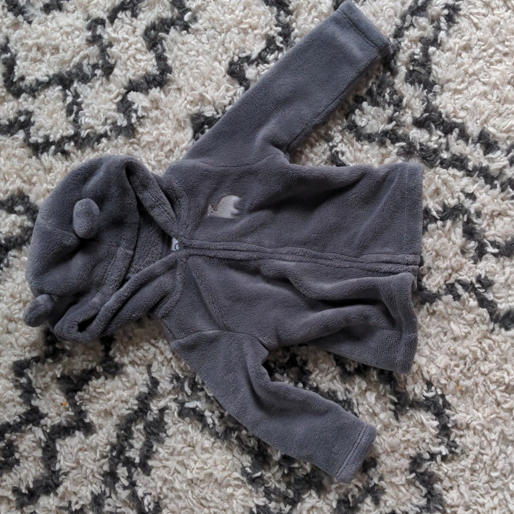 Carter's grey soft zip up hoodie 12 months